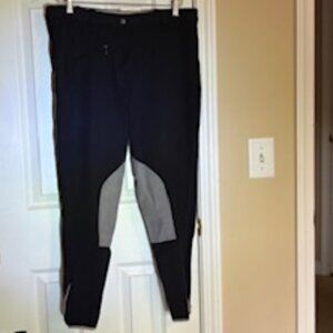Equestrian - Black Ride-ap Knee Patch Breeches - 36